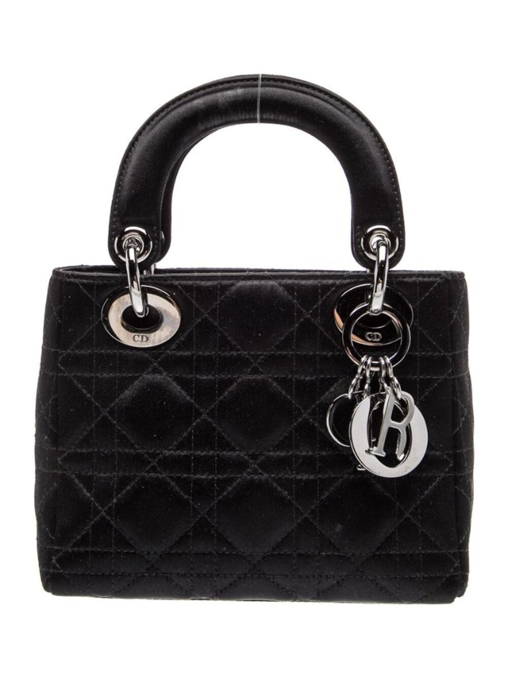 Christian Dior John Galliano Vintage Mini Lady Dior Black Satin